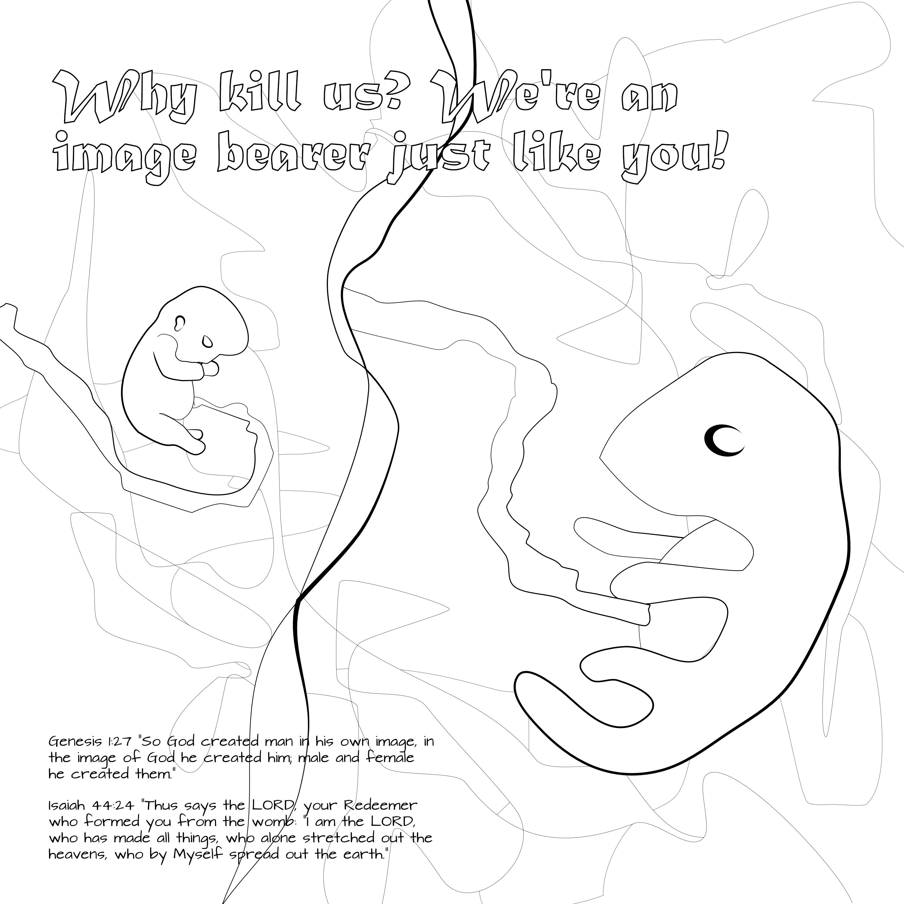 Coloring page Baby in Womb